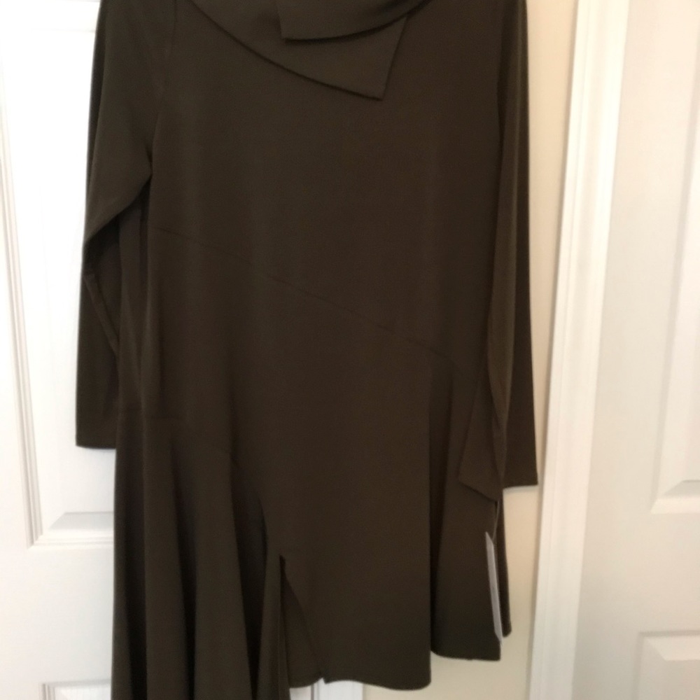 Olive green tunic with slit
